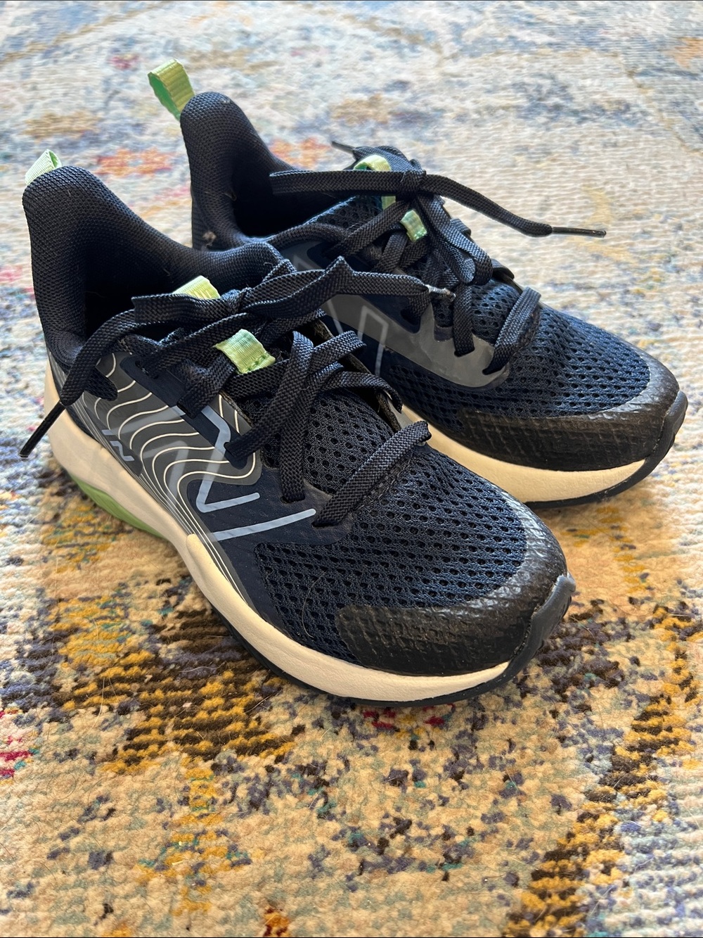 New Balance blue and Green Kids Mesh Running Shoes